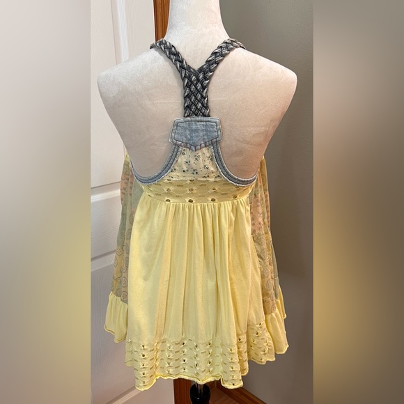 Free People Yellow Tunic Tank Top - Picture 5 of 6